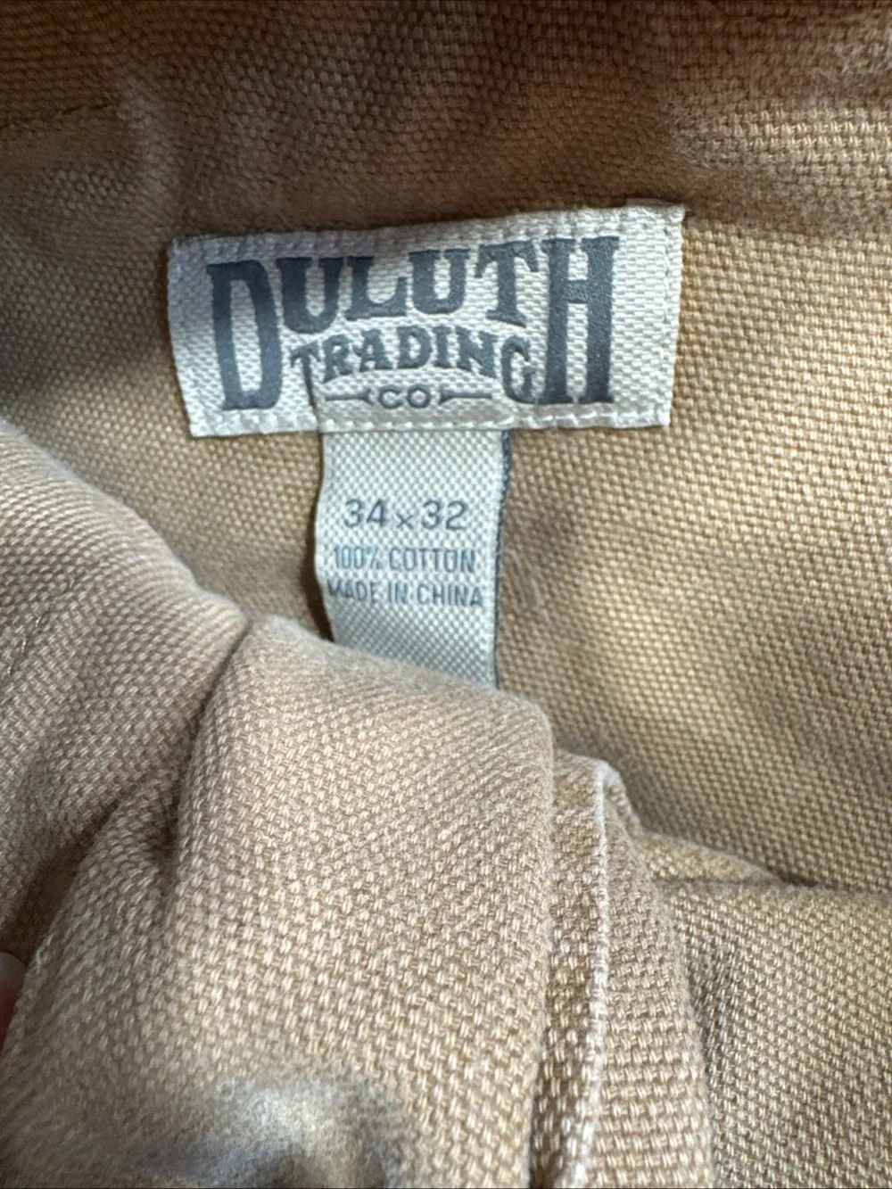 Duluth Trading Co Cargo Pants Mens 34x32 Tan Flex Fire Hose Workwear Utility